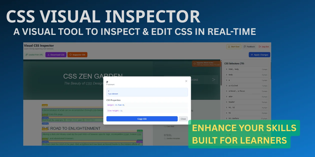 CSS Visual Inspector - Edit CSS Visually in Real-Time | CSS Learning Tool